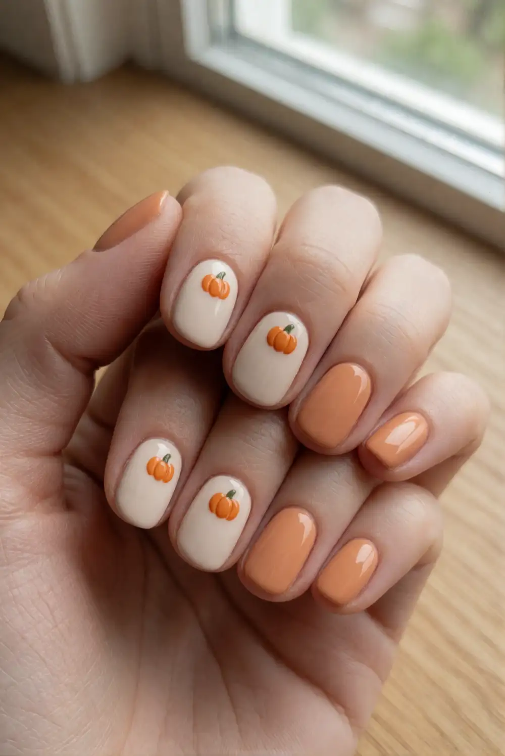 Mini Pumpkin Accent Nails