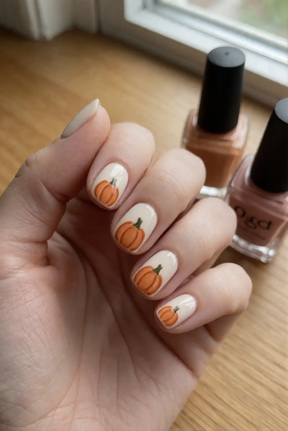 Mini Pumpkin Accent Nails