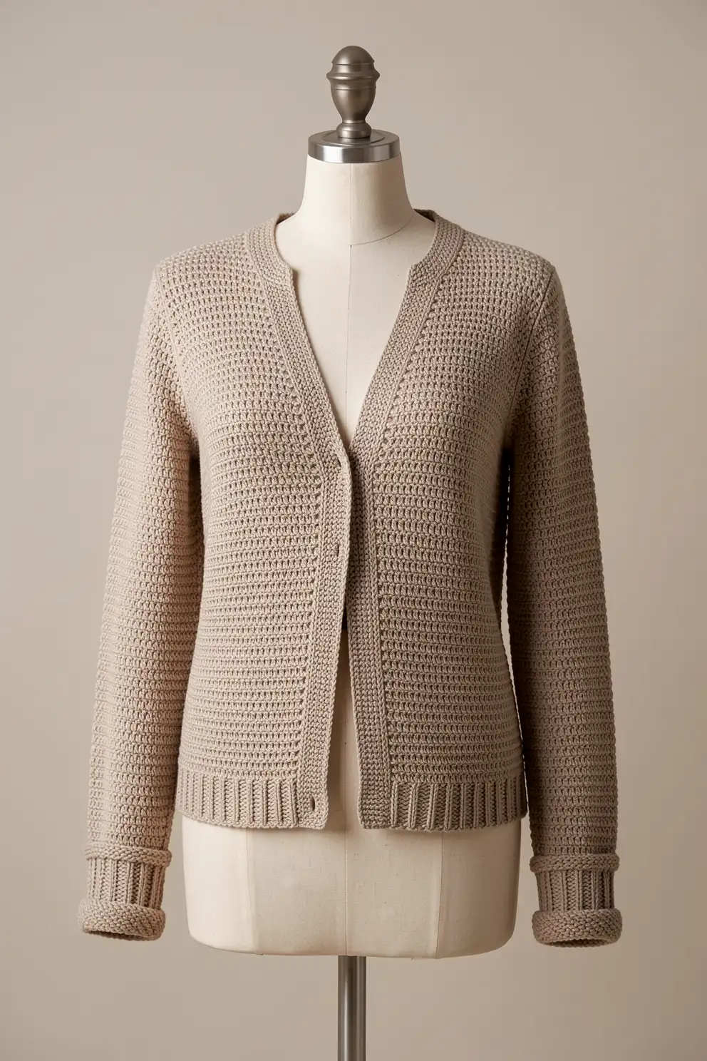 Minimal Cardigan With Subtle Tactile Contrast