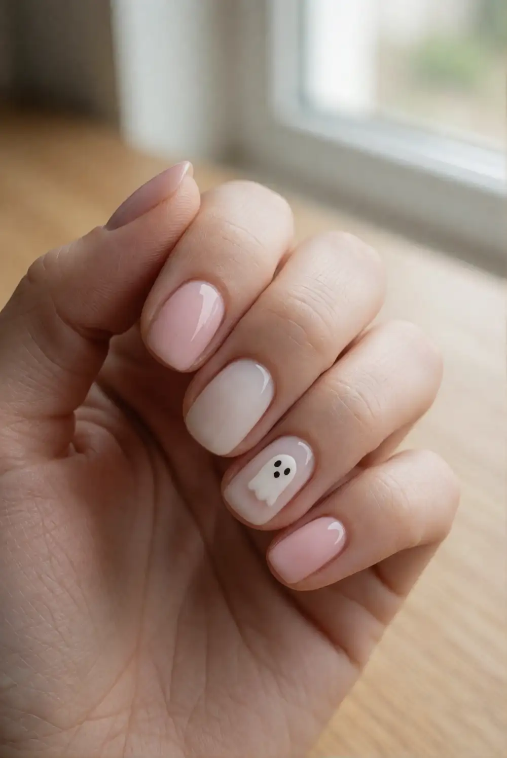 Minimal Ghosts on Alternating Pink and White Nails