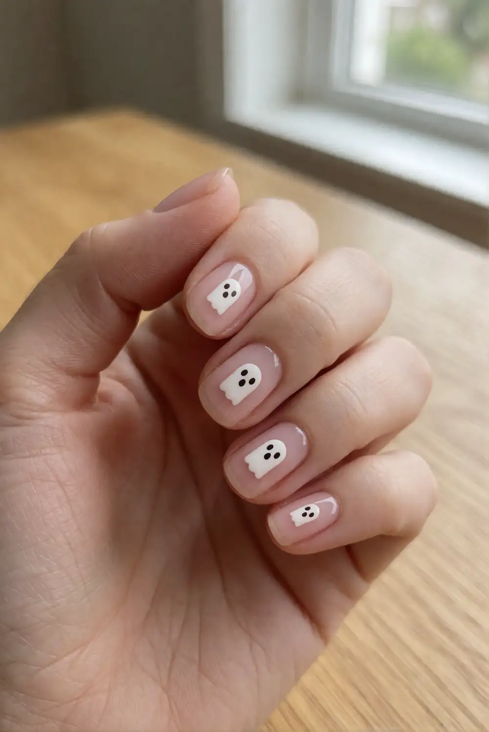 Minimal White Ghost Nail Stickers