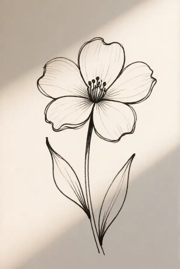 Minimalist Flower Sketch