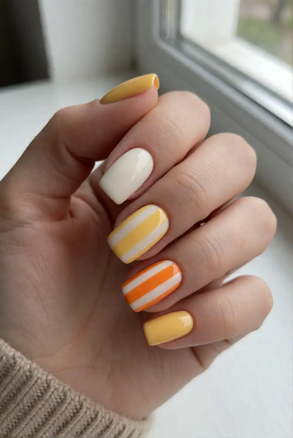 Mismatched Candy-Corn Color Blocking