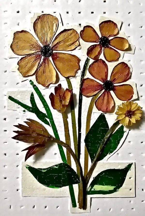 Mixed Media Flower Art