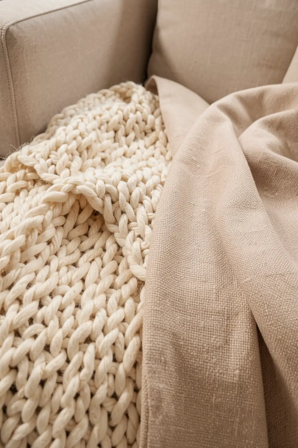 Mixing Chunky Knits and Smooth Weaves