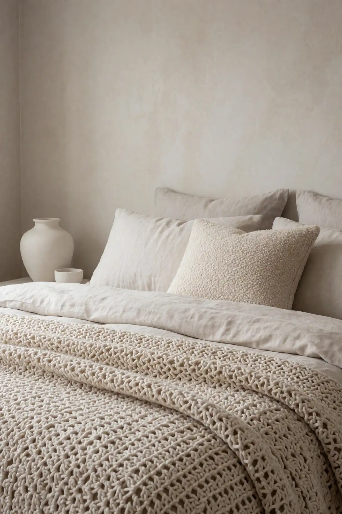 Monochrome Crochet Layers with Subtle Dimension