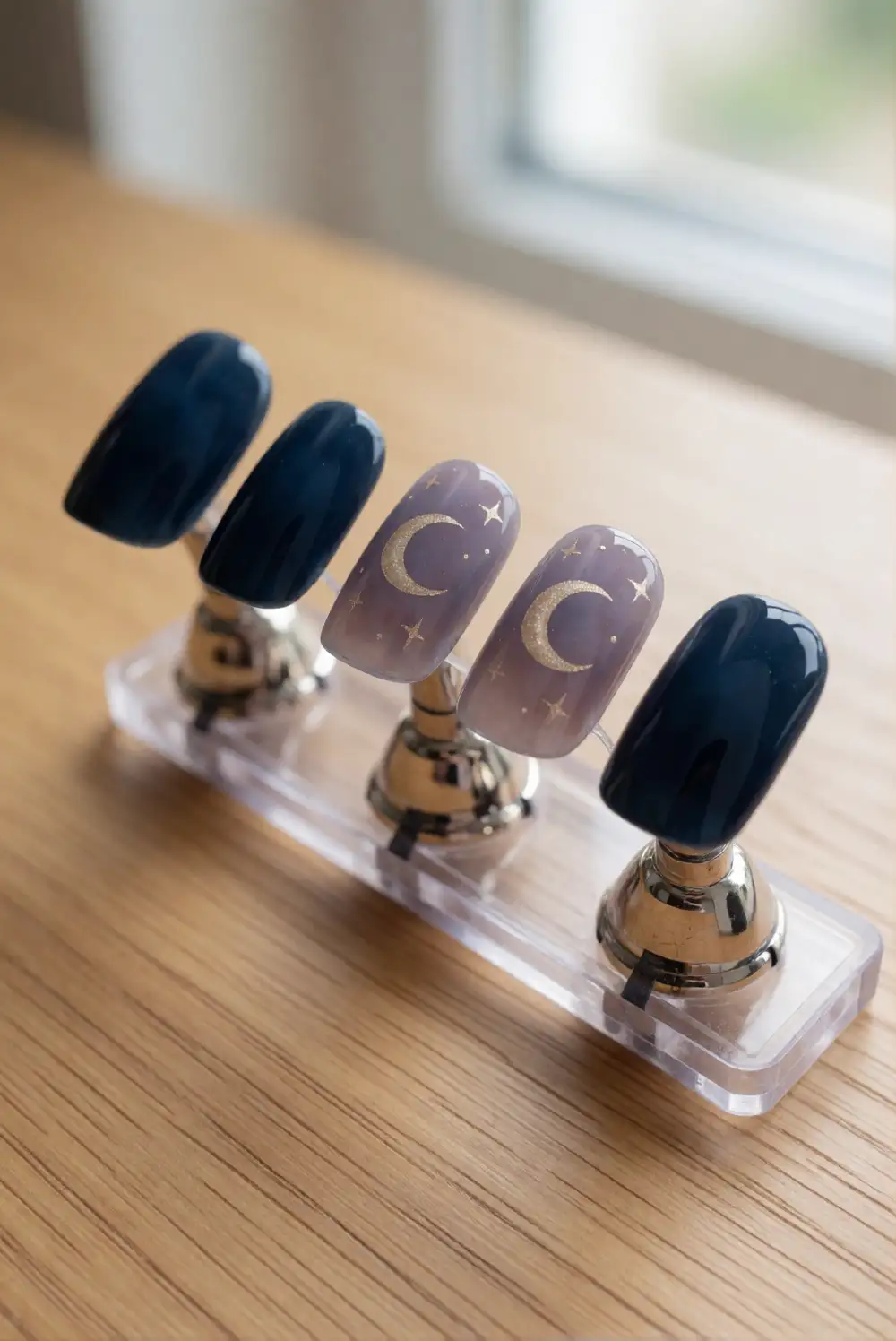 Moon And Star Accent Nails