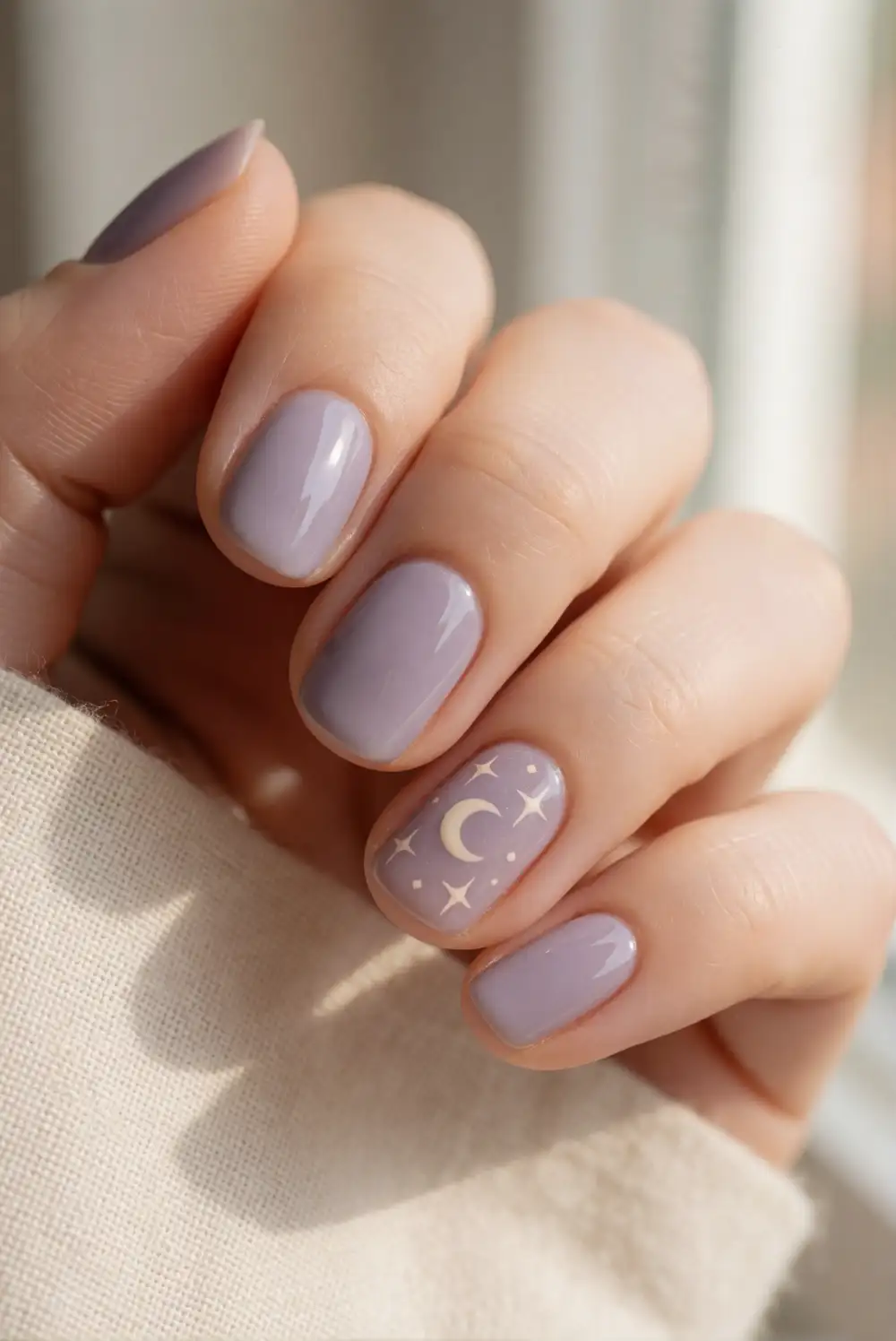 Moon and Starry Night Nails