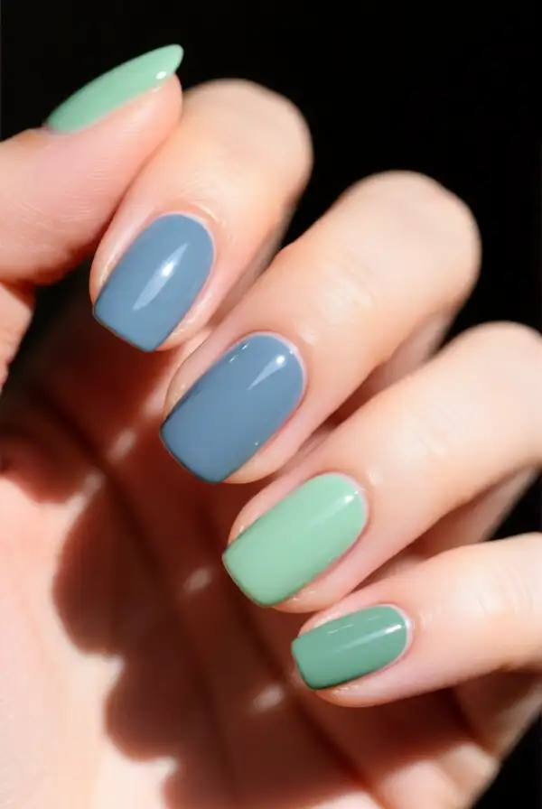 Muted Blue and Green Mix