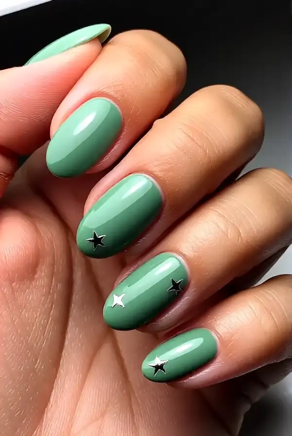 Muted Green with Star Details