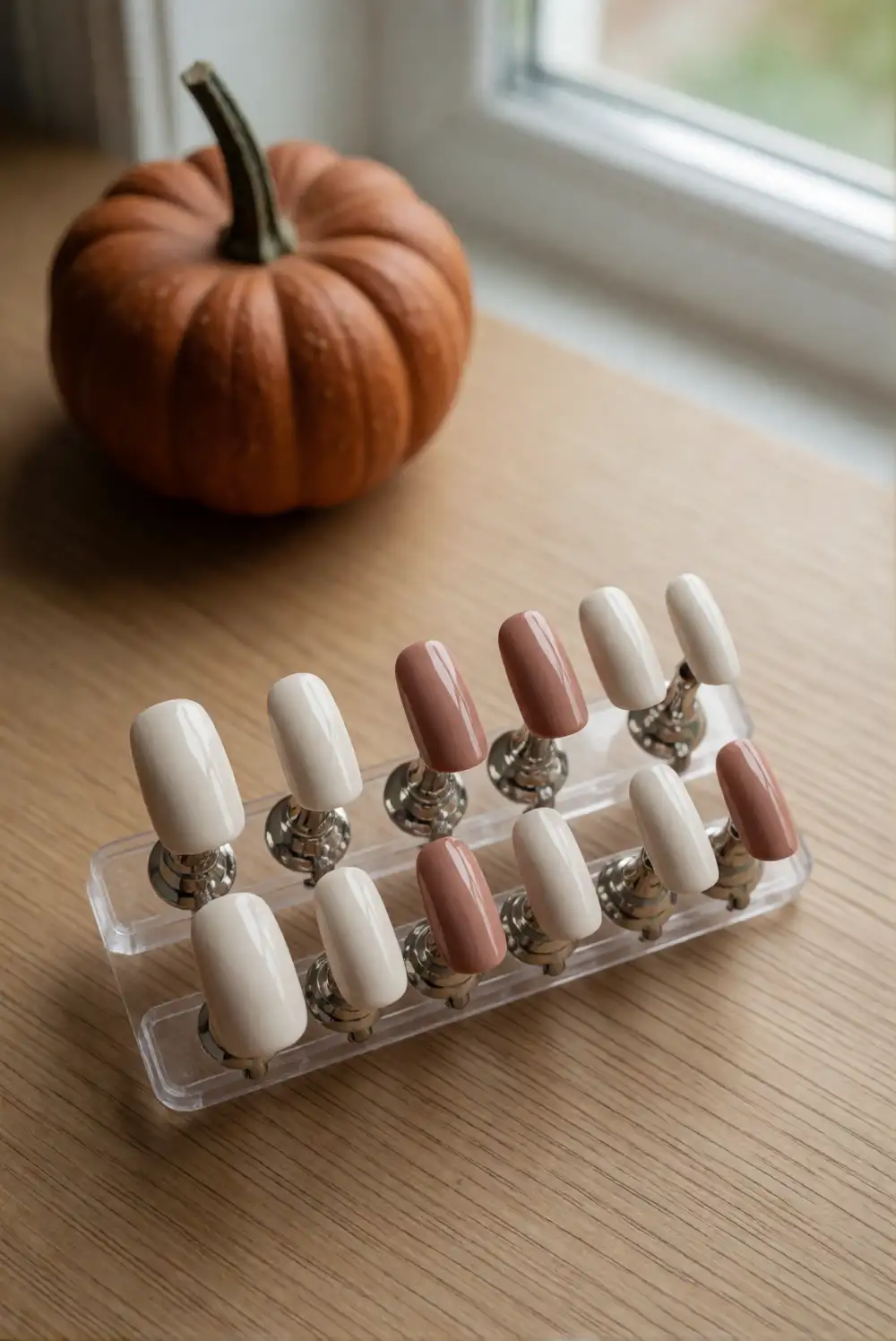 Muted Pumpkin Accent Nails