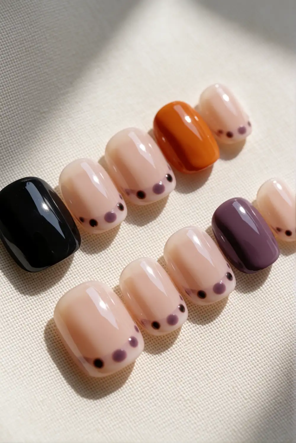 Muted Purple Dotted Tips