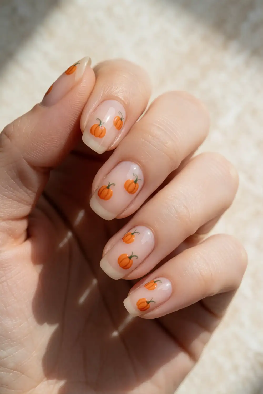 Negative-Space Pumpkin Nails