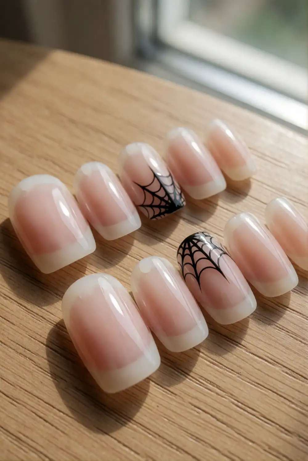 Negative-Space Spiderweb Nails