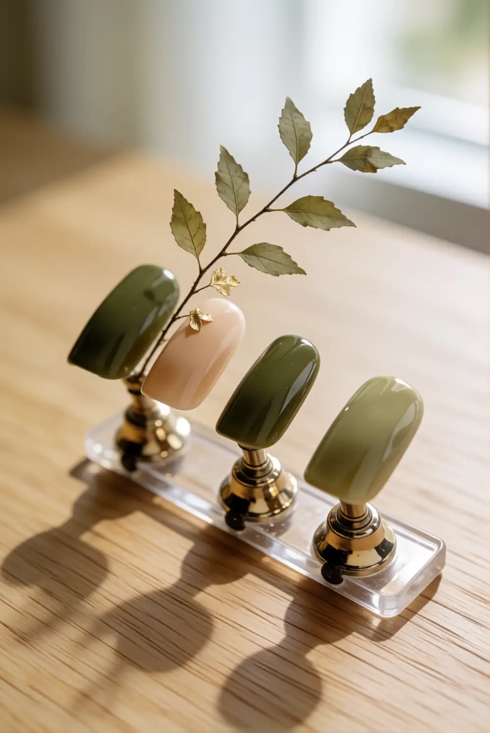 Olive And Gold Leaf Details