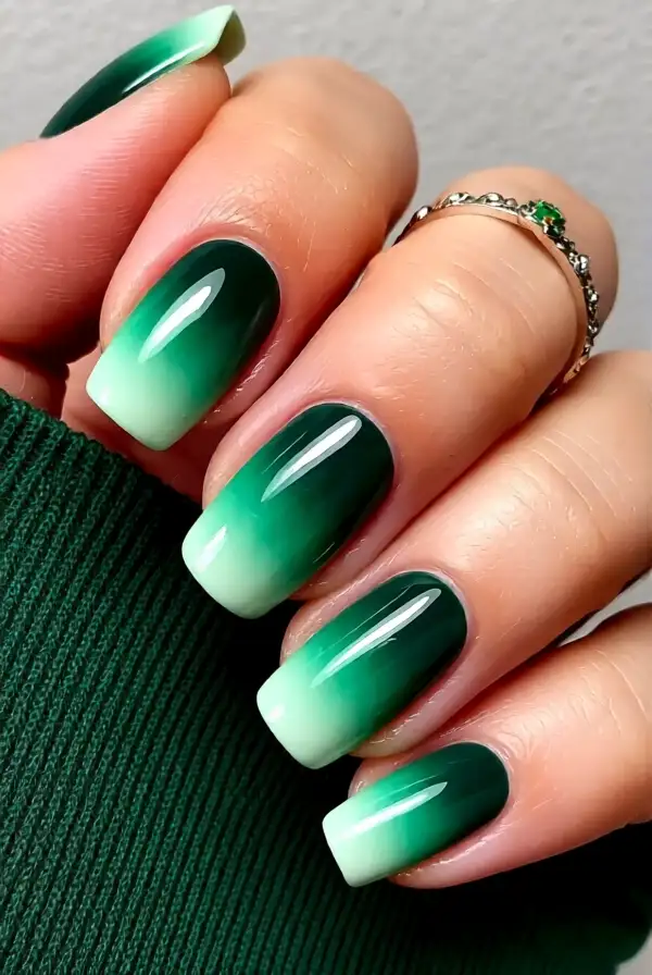 Ombre Green Nails