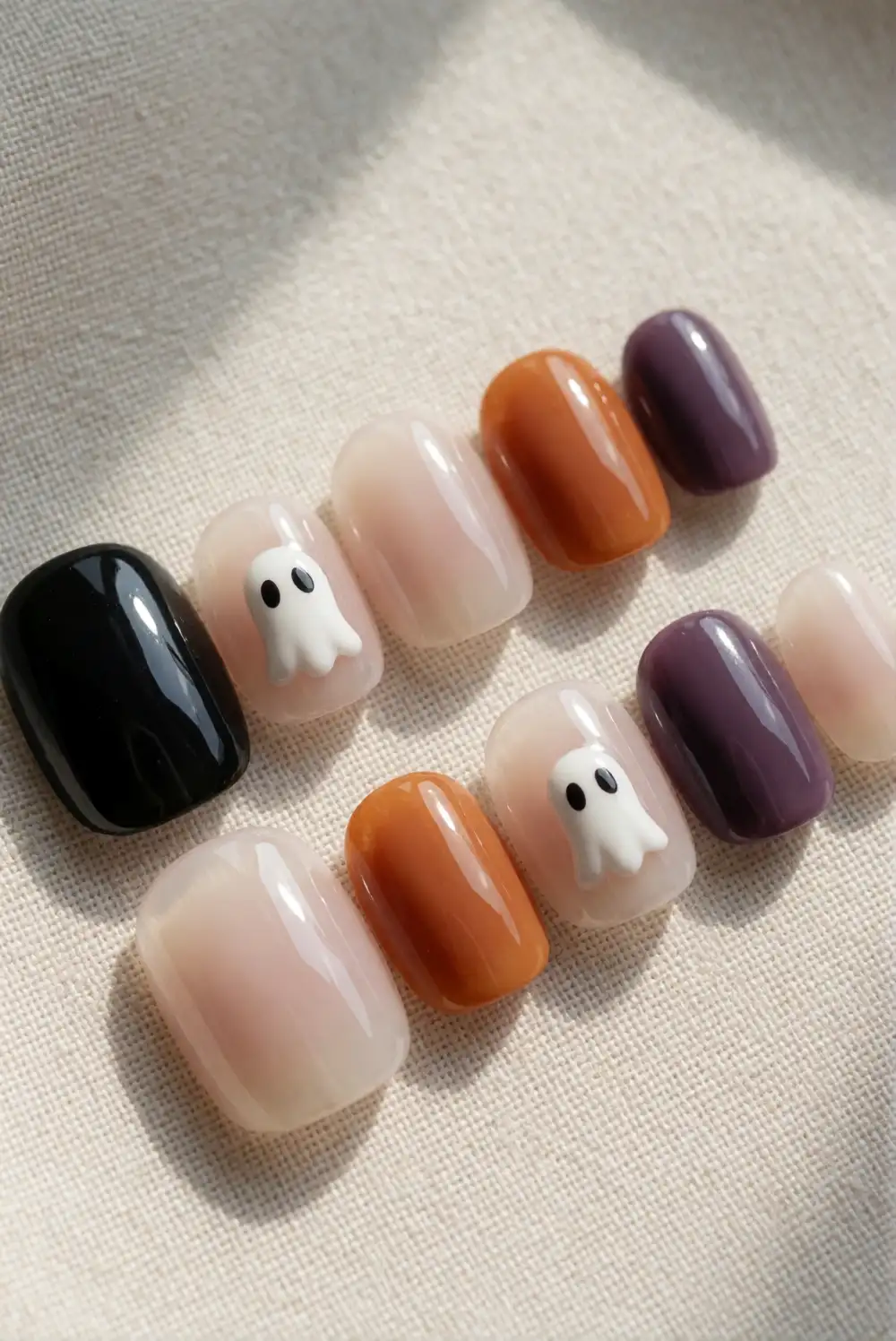 One Tiny Ghost Accent Nail