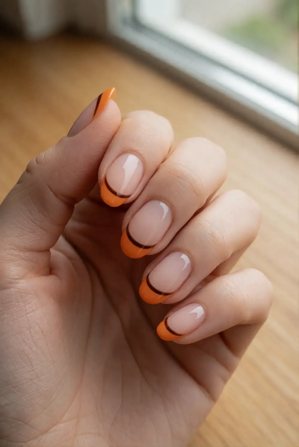 Orange French Tip Lines