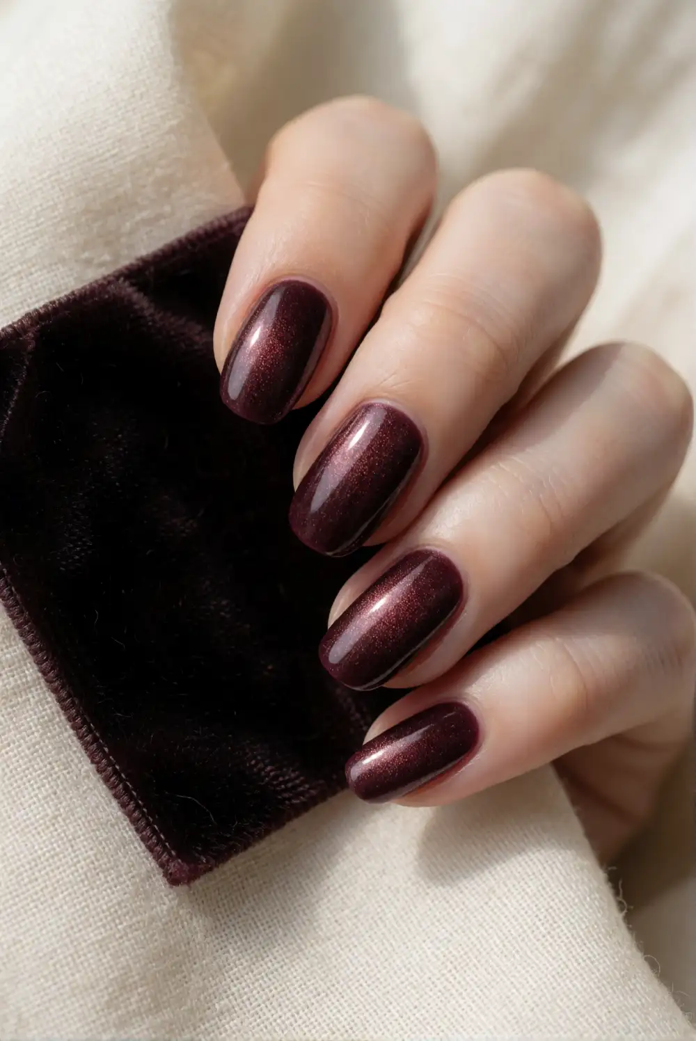 Oxblood Velvet Nails
