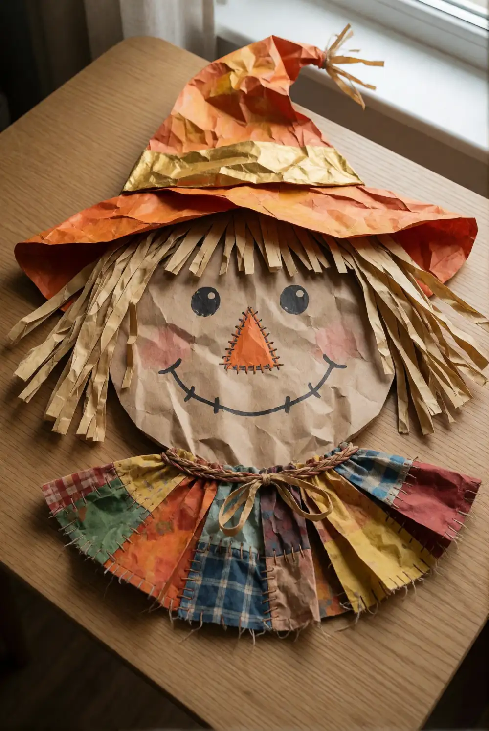 Paper Bag Scarecrow Portrait