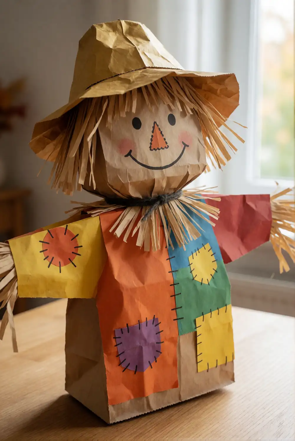Paper Bag Scarecrow Puppet