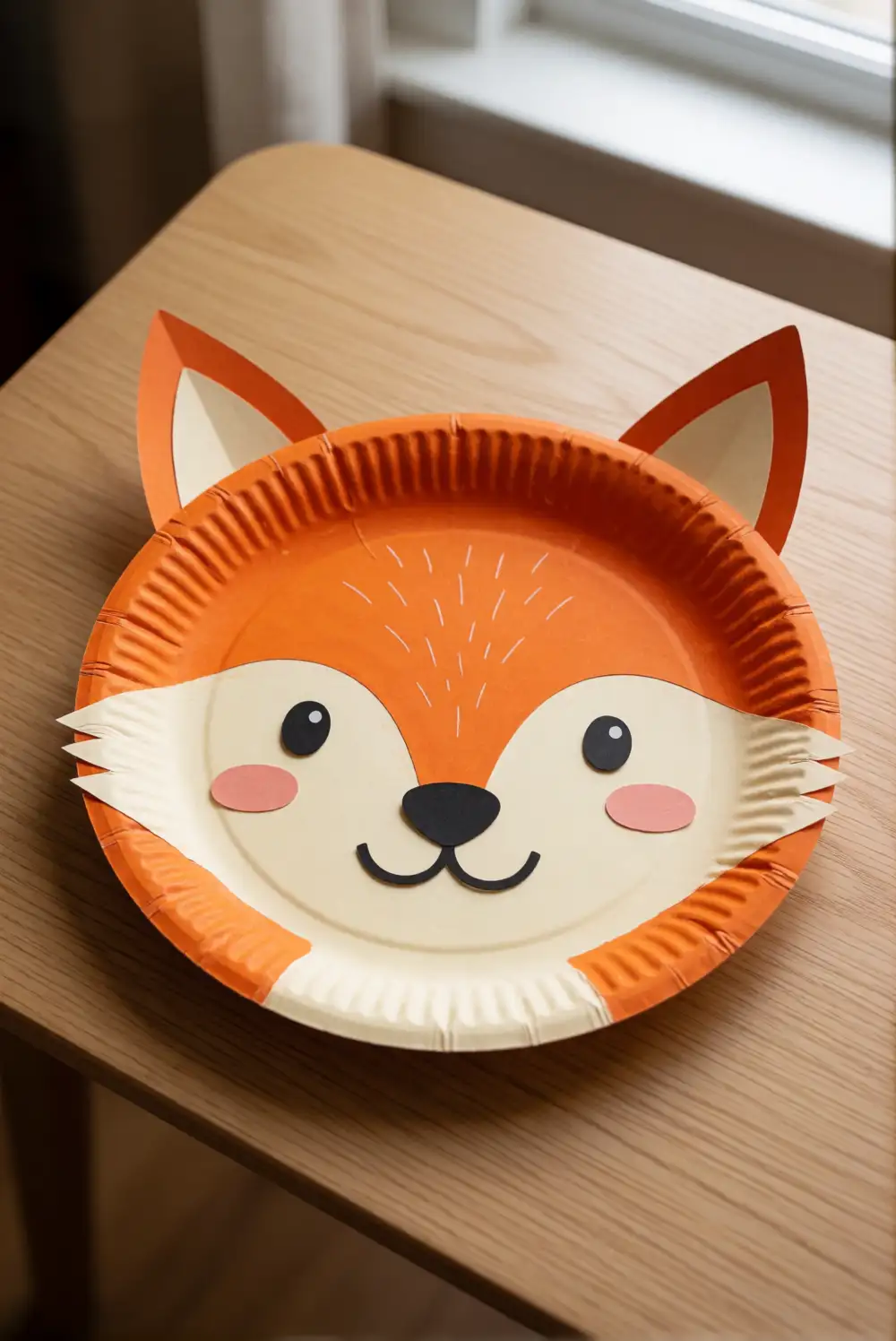Paper Plate Fox Portrait