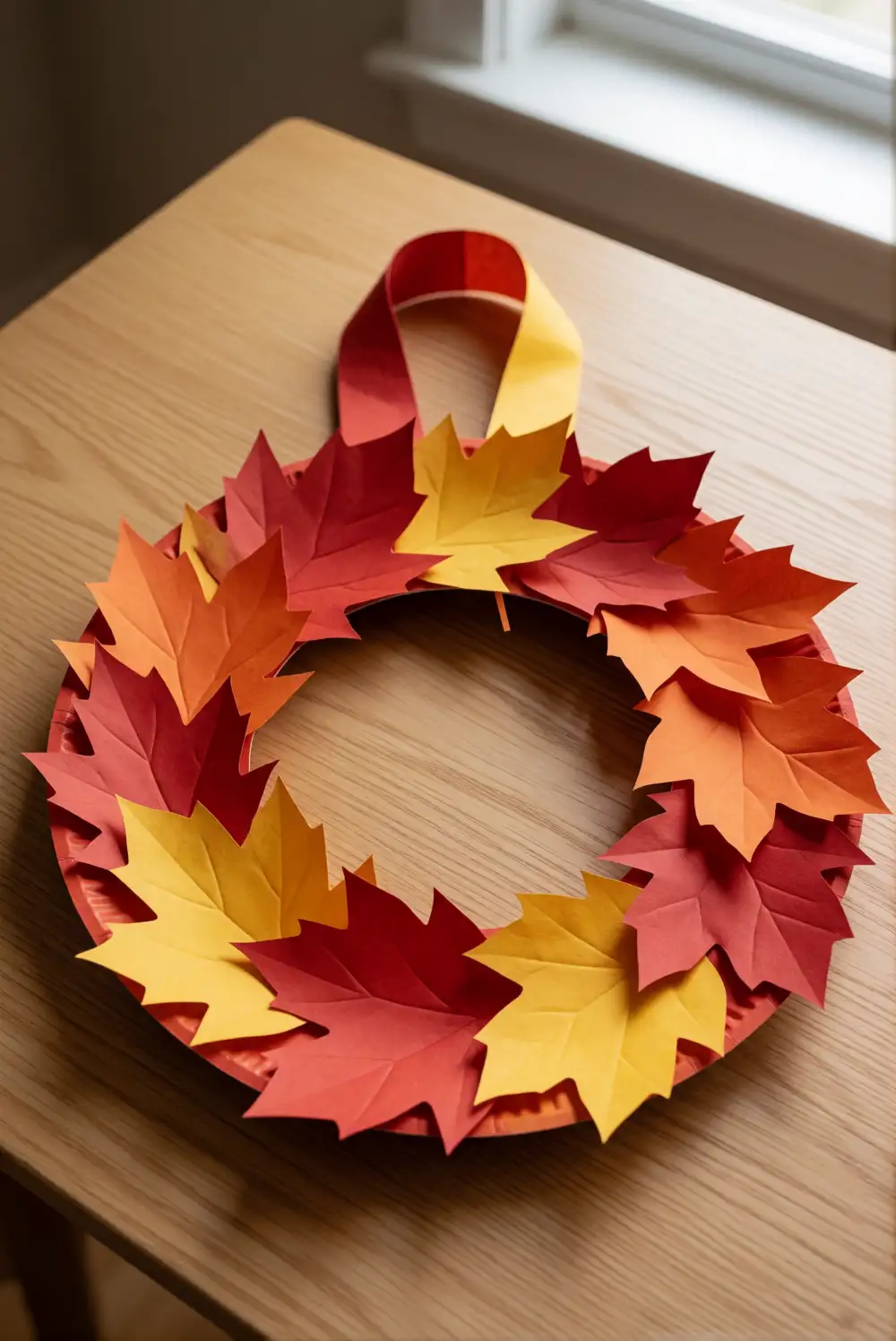 Paper Plate Leaf Wreath