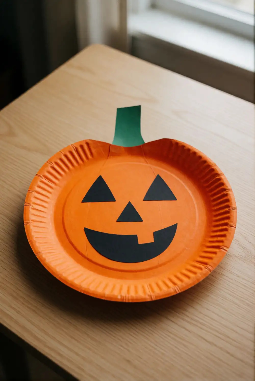Paper Plate Pumpkin Face