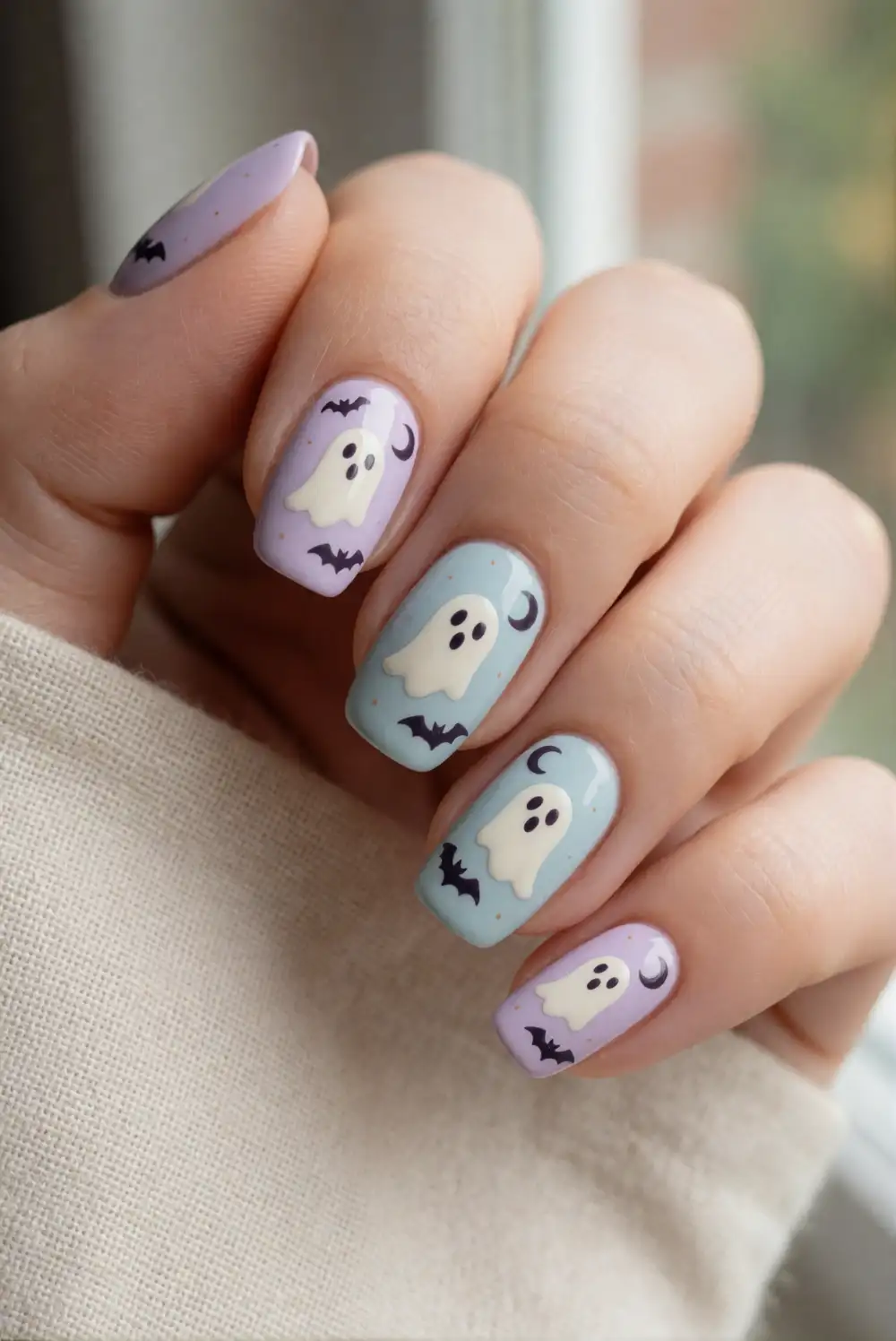 Pastel Ghost Bats with Tiny Moons