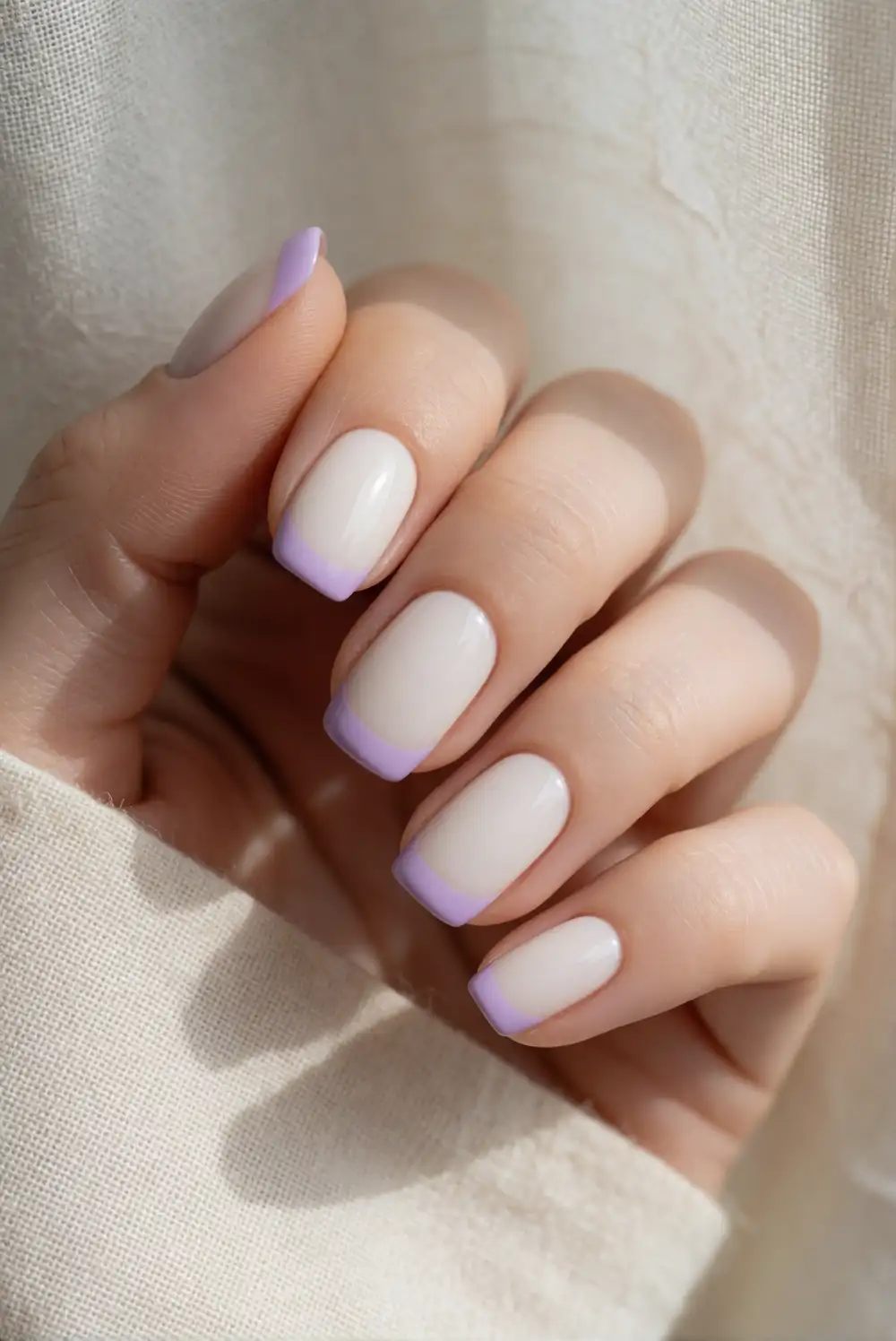 Pastel Purple Drip Tip Nails