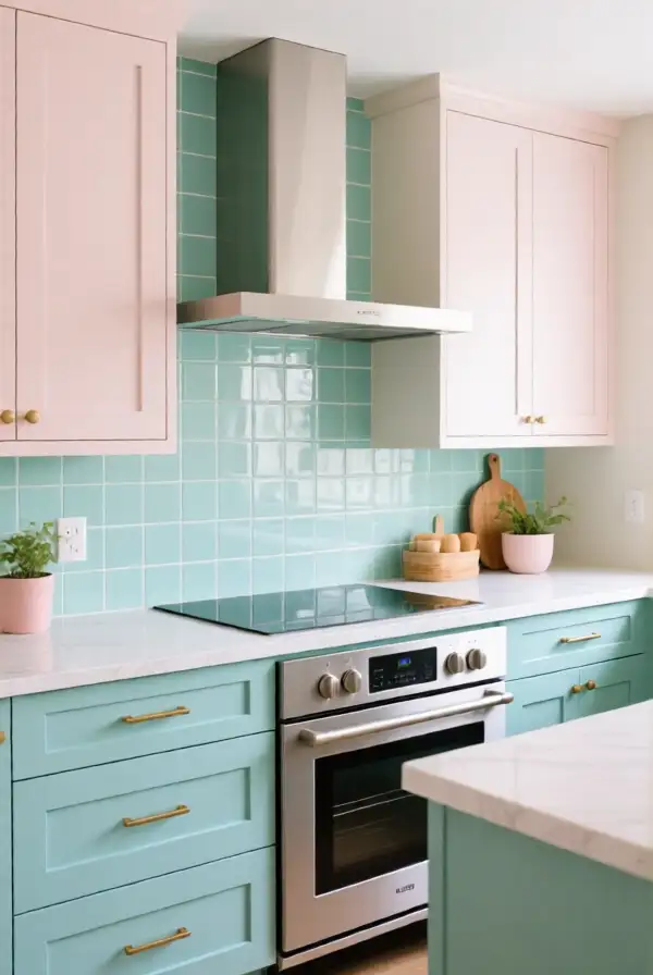 Pastel-Themed Wall Backsplash