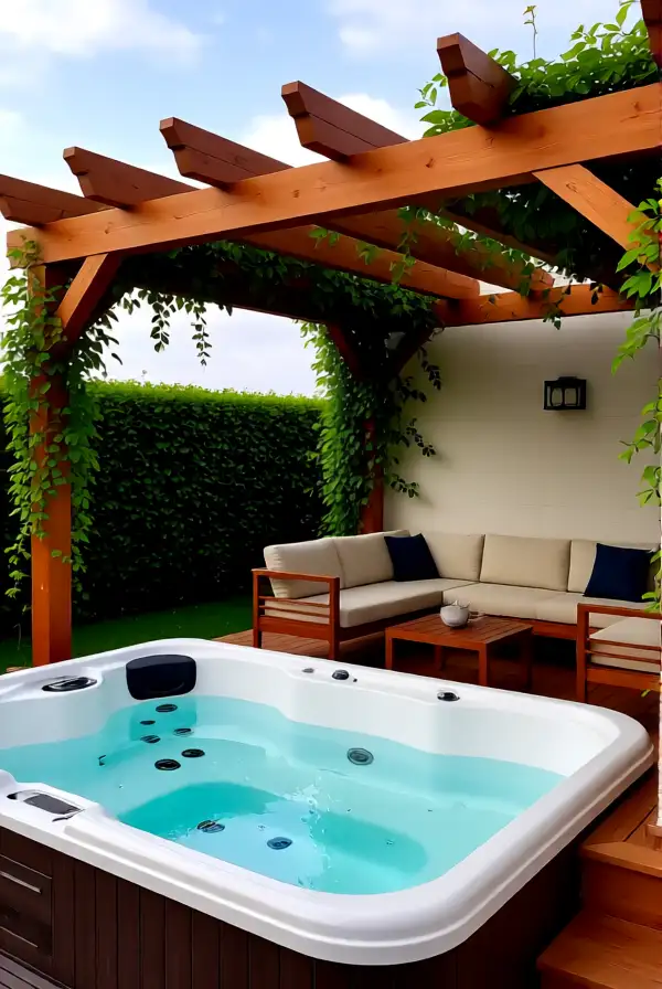 Patio Jacuzzi with Pergola