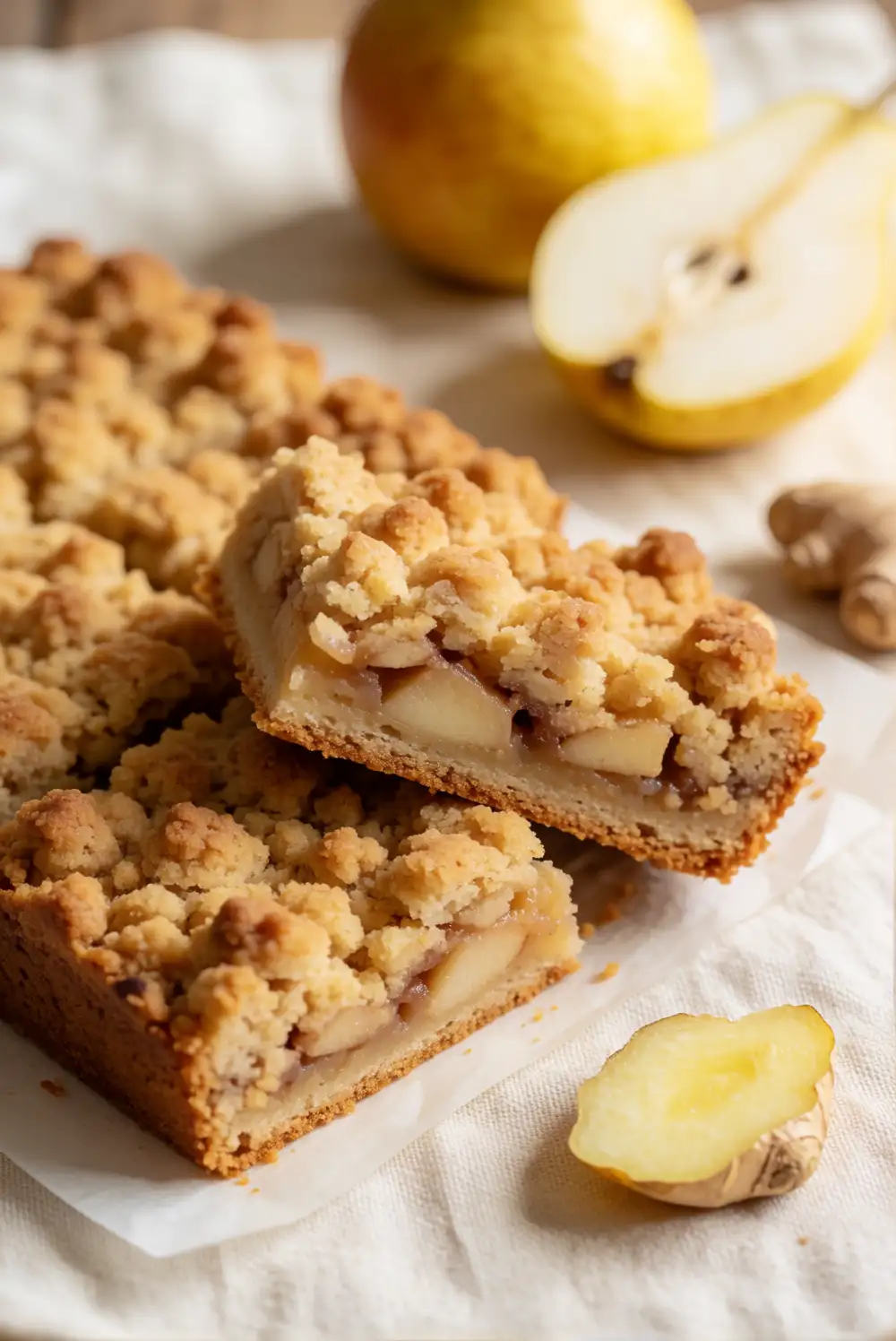 Pear Ginger Crumb Bars