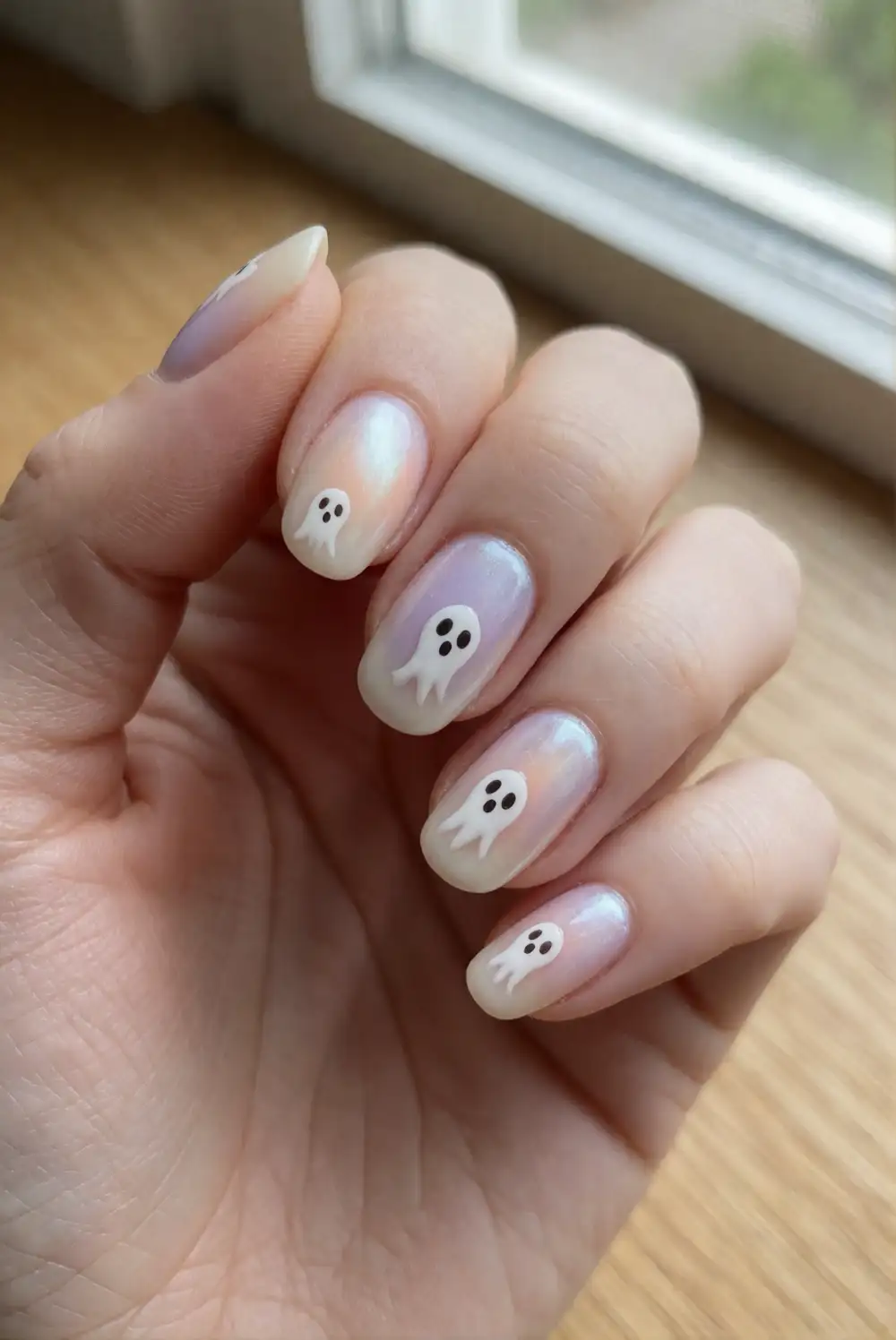 Pearl Shimmer Ghost Nails