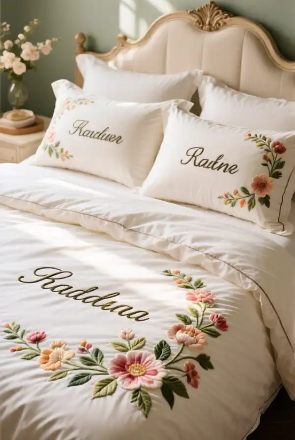 Personalized Floral Embroidery Options