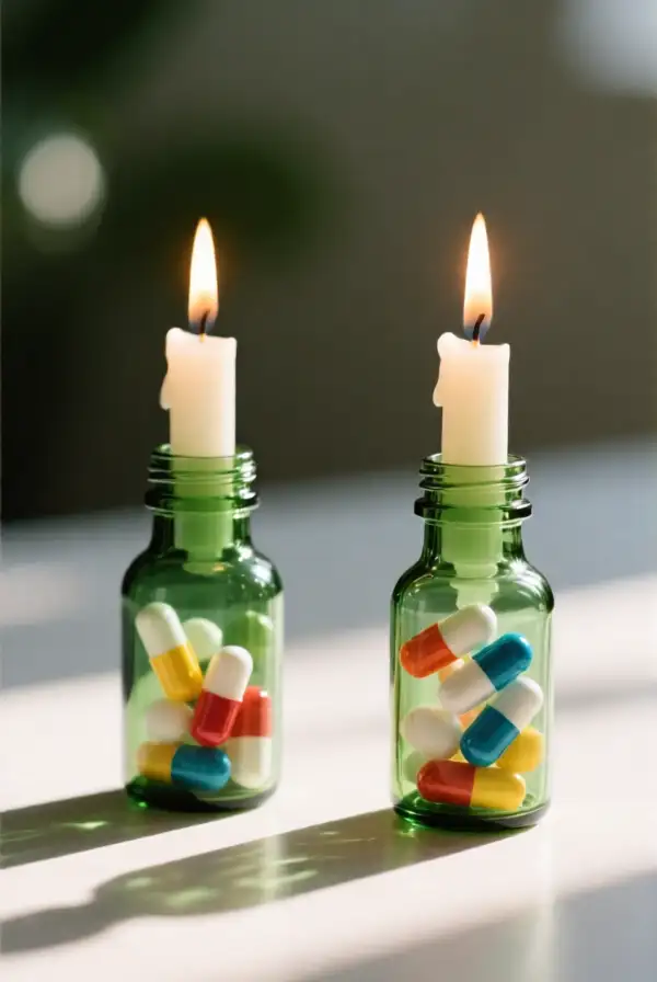 Pill Bottle Candle Holders