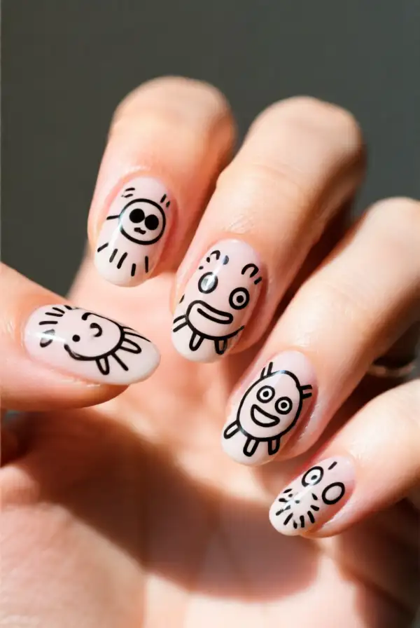 Playful Doodle Nails