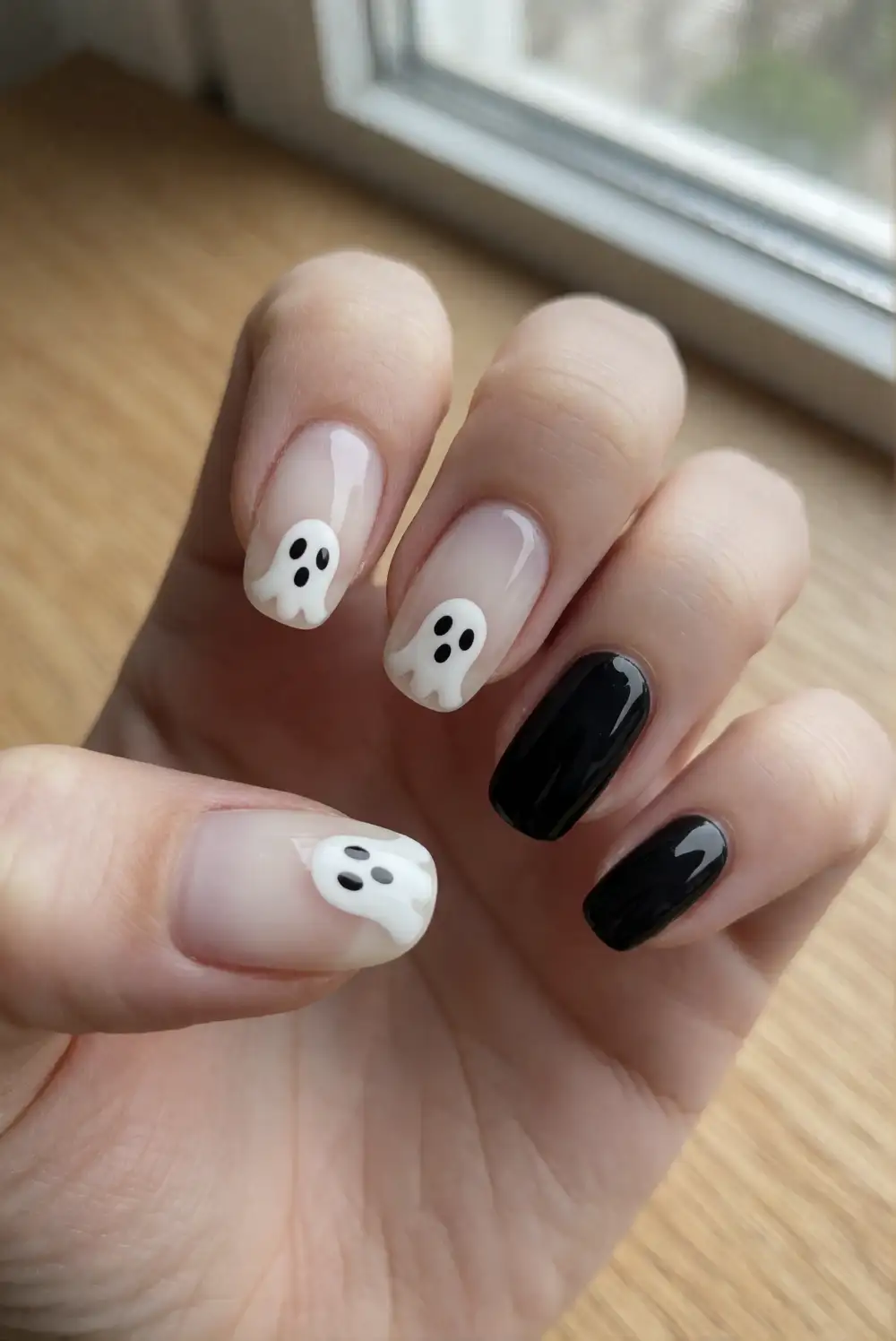 Playful Ghost French Tips