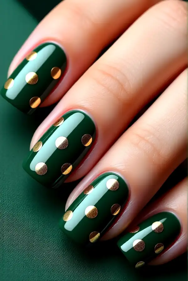 Polka Dots with Gold Accent