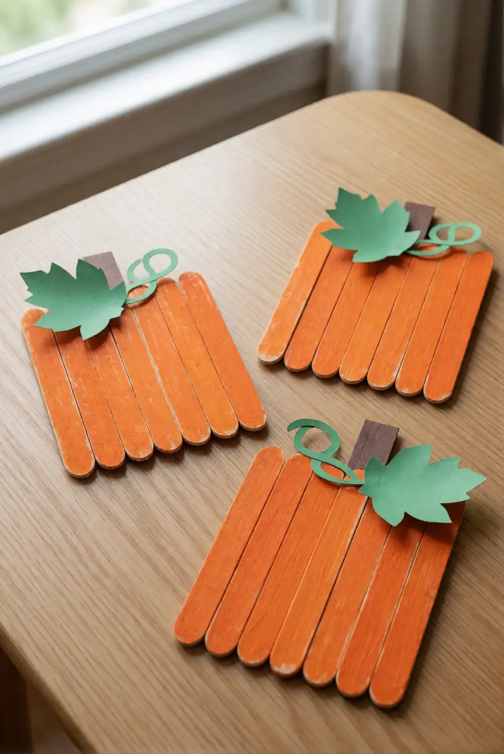 Popsicle Stick Pumpkins