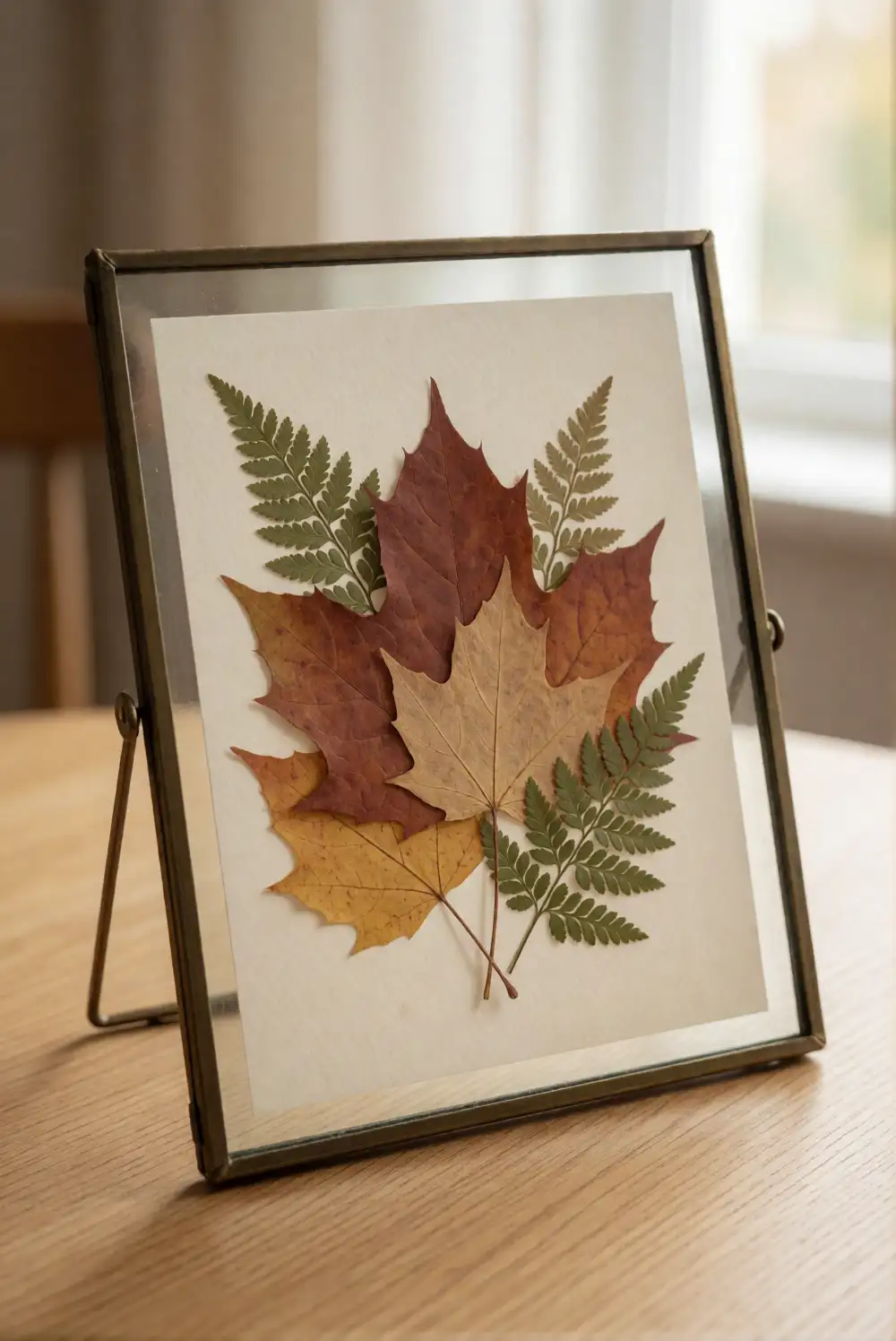Pressed Botanical Frame with Layered Leaves