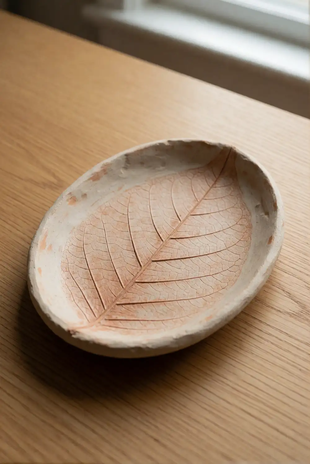 Pressed Leaf Clay Trinket Dish