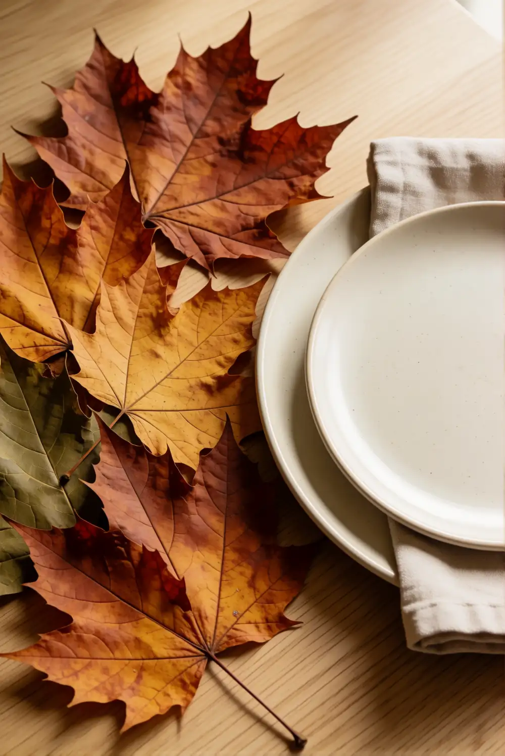 Pressed Leaf Place Setting Accents