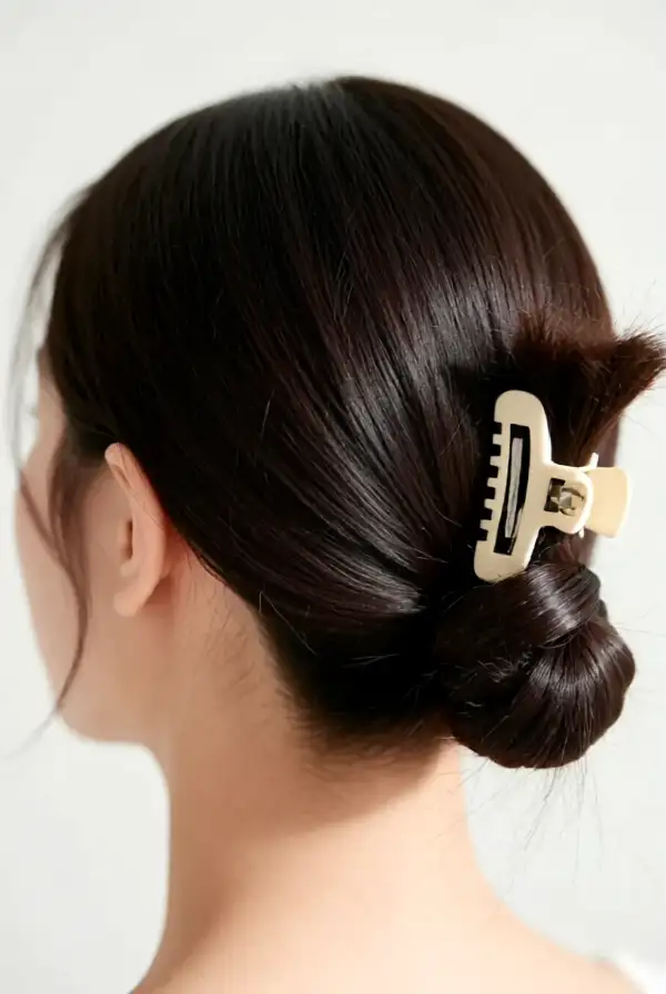 Pulled-Back Hairstyle with Clips
