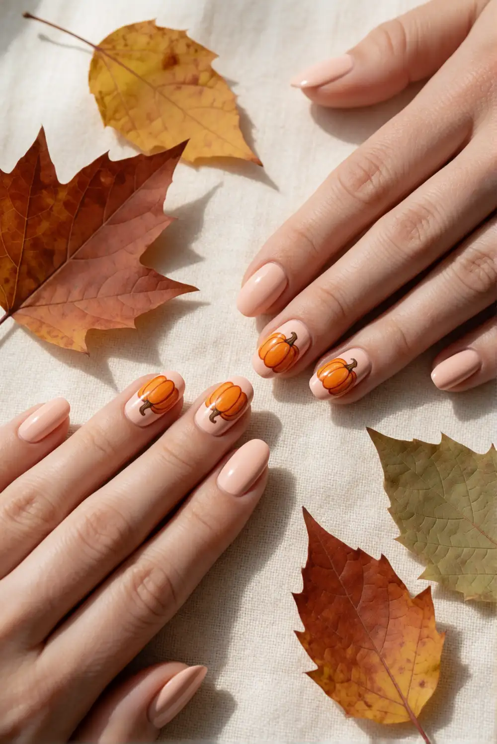 Pumpkin and Autumn Leaf Nail Mix