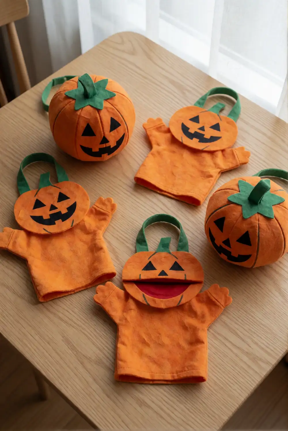 Pumpkin Bag Puppets
