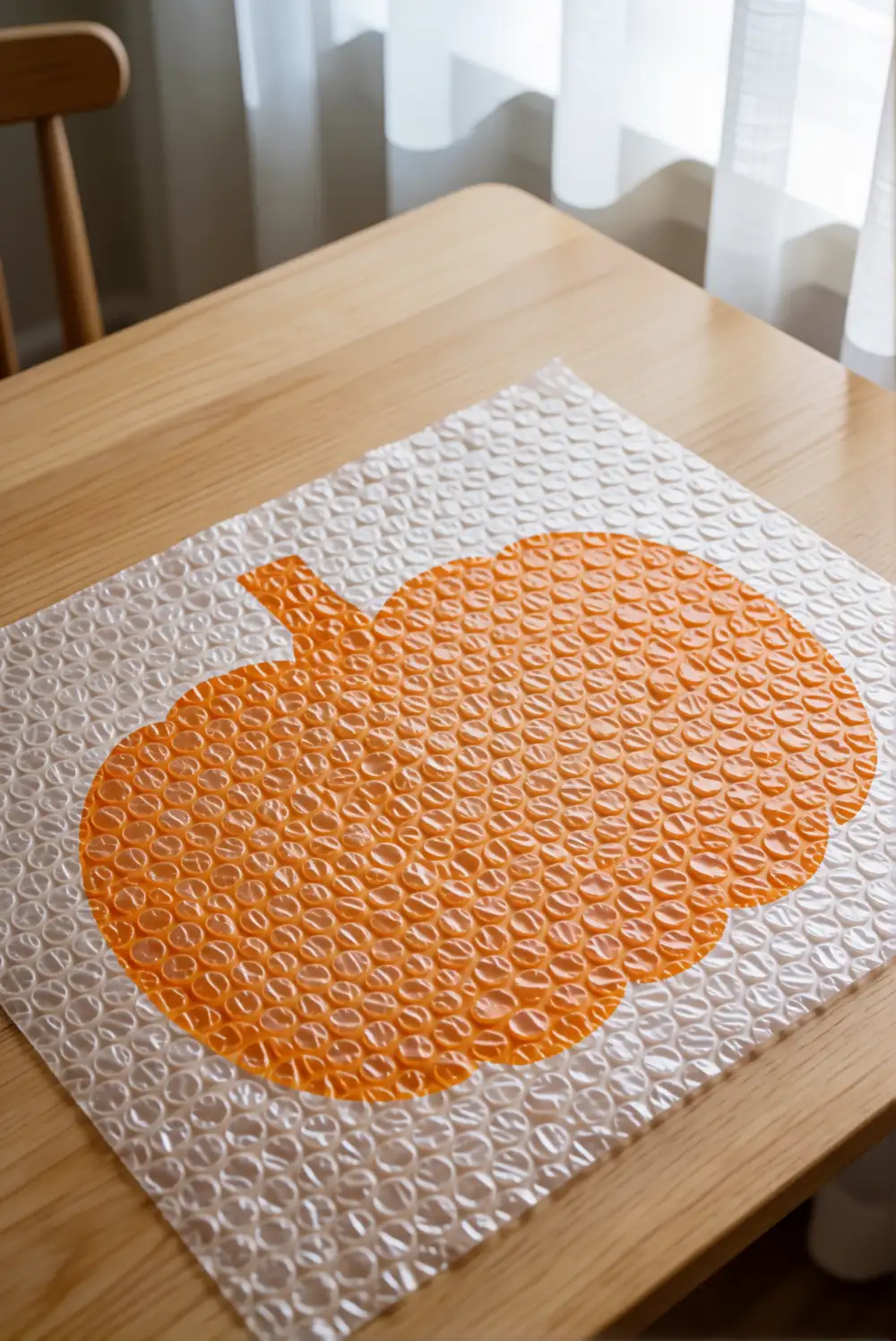 Pumpkin Bubble Wrap Printing