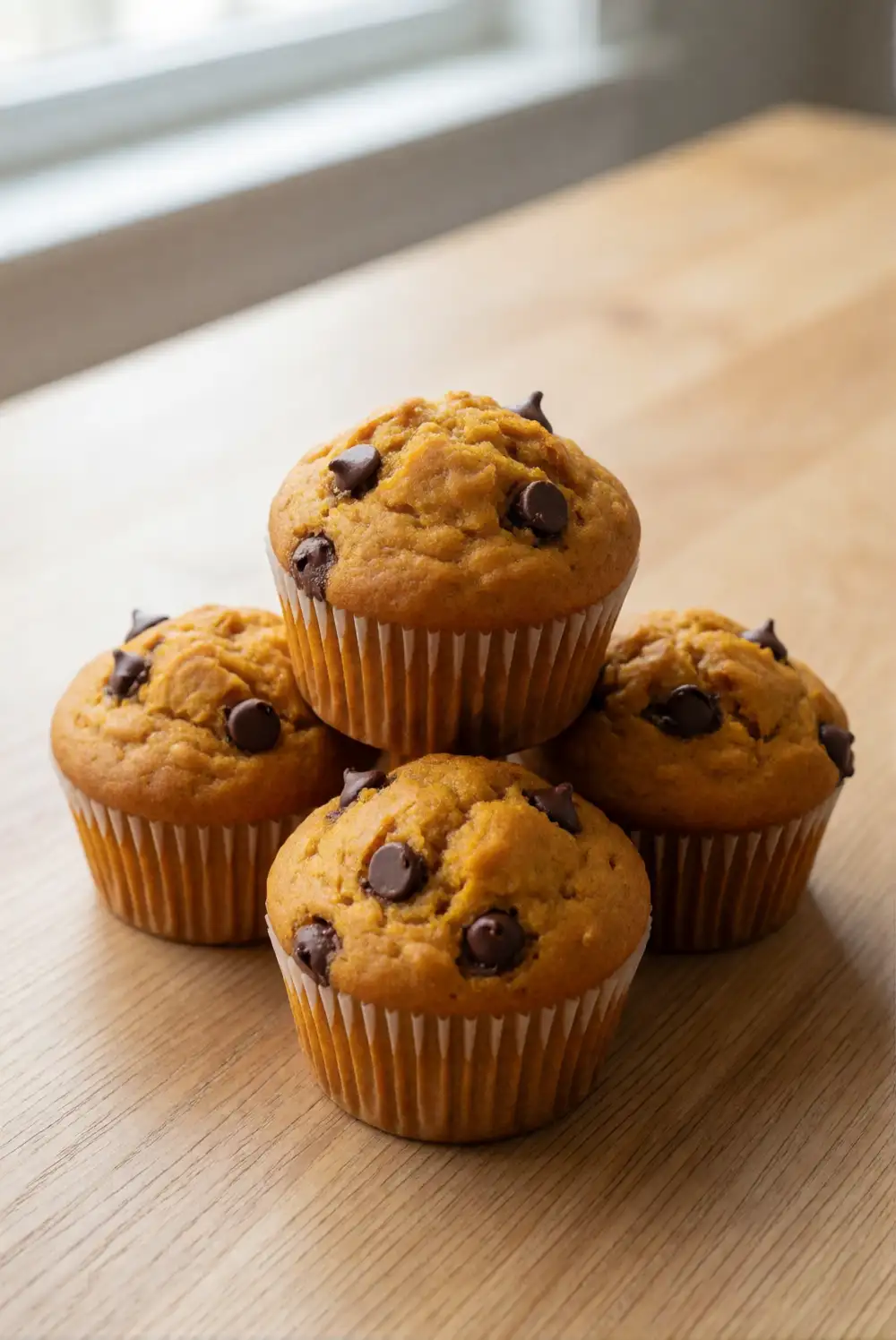 Pumpkin Muffins with Chocolate Chips