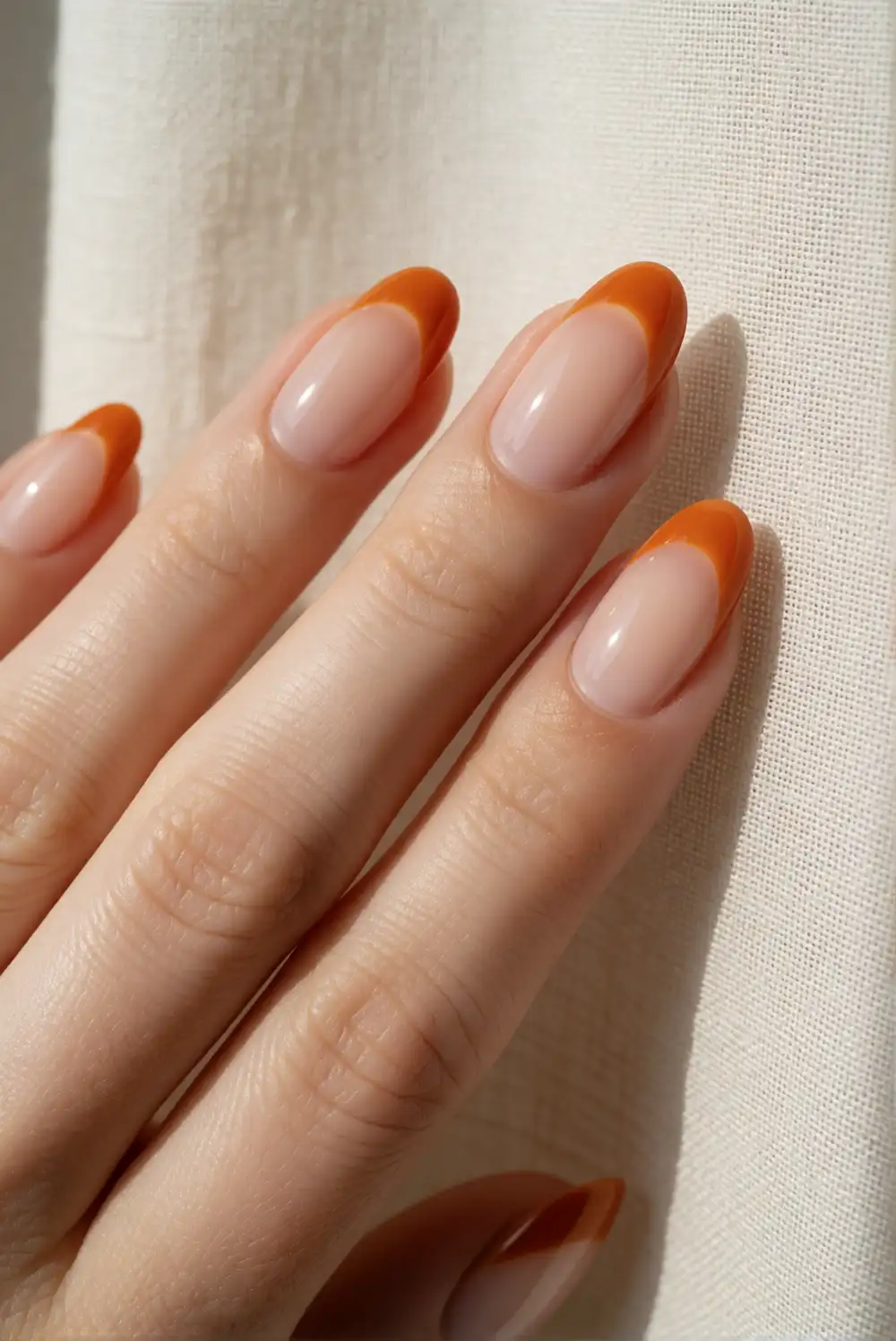 Pumpkin Orange French Tips