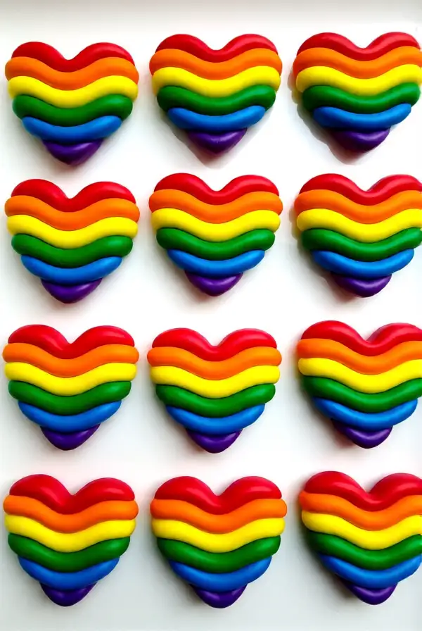 Rainbow Playdough Hearts